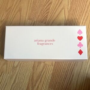 Ariana Grande Fragrances Box with Pink and Red Accents